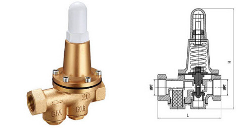 200P Brass Pressure Reducing Valves DN20 DN25 Conect by Thread BSP or NPT